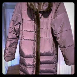 Portrait Coat with Faux Fur Trim